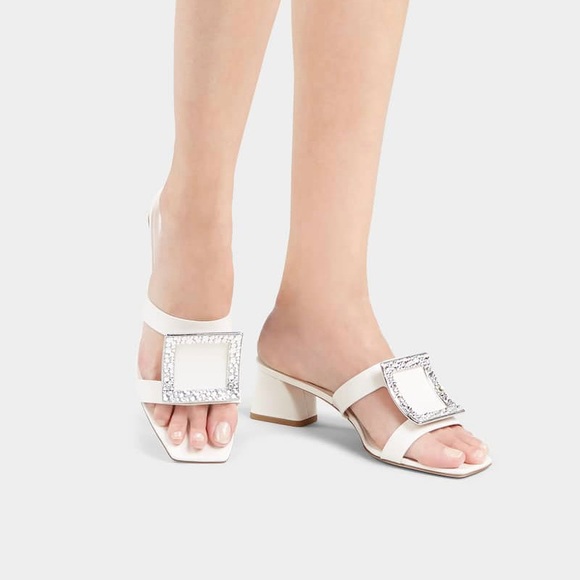 Roger Vivier Buckle Leather Mules Sandals - Picture 3 of 11